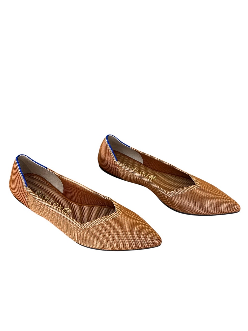 Rothy’s The Point knit flats Amber burnt orange tan sz 12.5 comfort casual